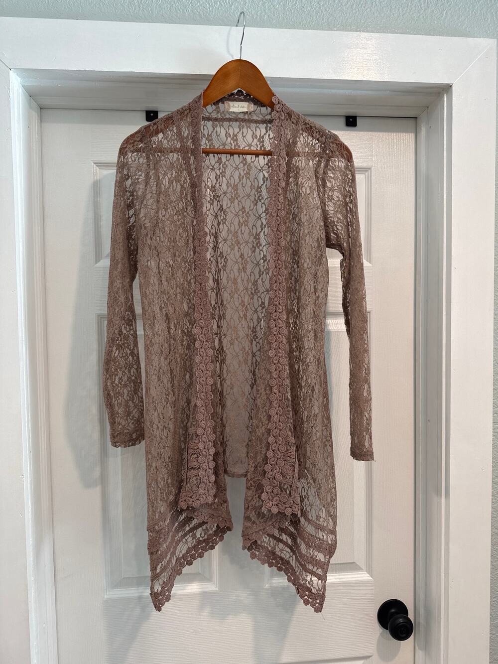alter'd state  Beige Lace Open Front Cardigan Women's Size L